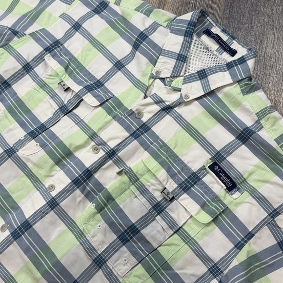 (2) Columbia PFG Super Bahama Men's Large Plaid Omni-Shade Fishing Shirts - Picture 4 of 16
